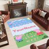 Peppa Pig Customized Name Floor Rug Office Rug Design for Study room Dormitory Hallway Game Room Antislip Carpet Decorate Offices