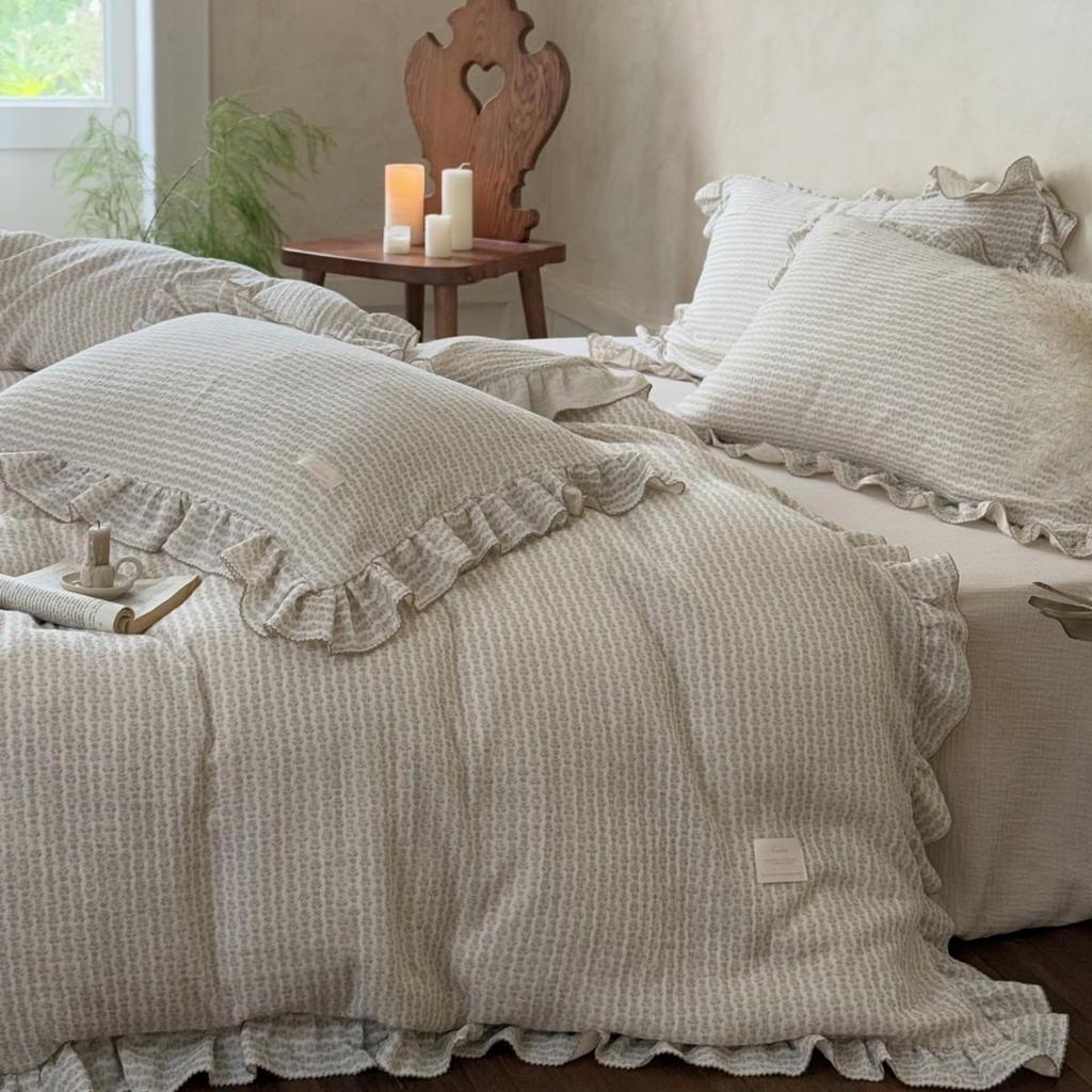 G5Z Французская Ретро Двухслойная Полностью Хлопковая Кружевная Пододеяльник