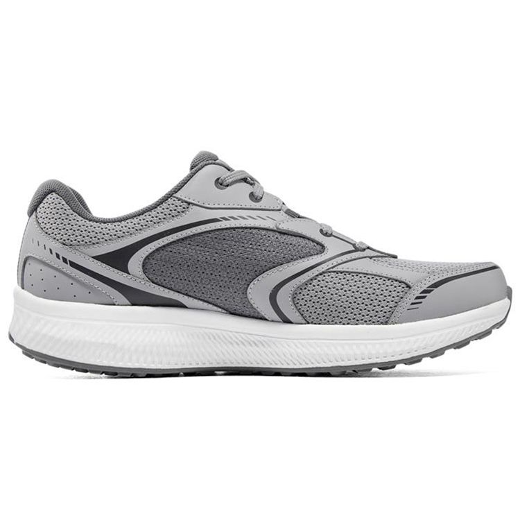 Skechers Go Run Стабильные Удобные Дышащие Сетчатые Амортизация Прочные Низкие Беговые Кроссовки Мужские Сникер Серый Белый 220371-GYW