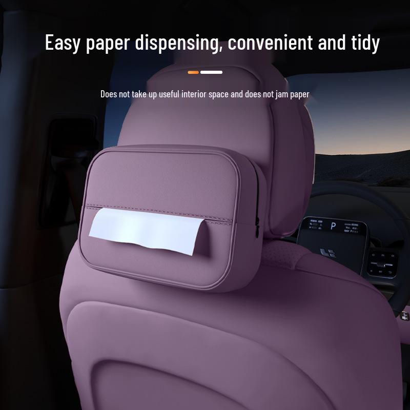 Deep Blue S07 Car Tissue Box: Fits 26 Models, Seat Backrest Hanging Design for Car Interiors.