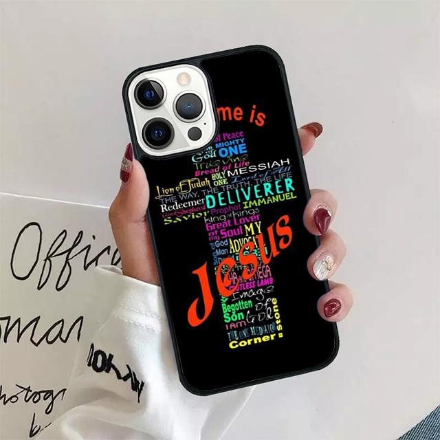 Христианский Иисус Крест Черный Пластиковый Чехол для Телефона Для iPhone 17 Air 16 15 14 13 12 Pro Max 11 Pro Max Plus