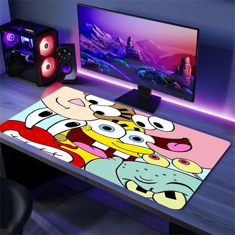 SpongeBob SquarePants Mouse Pad, Large Gaming Desk Mat, Non-slip XXL Mousepad for Laptop & Tablet, Mini PC Playmat with Stitched Edges