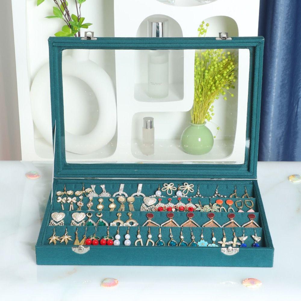 Кольца Бархатная шкатулка для украшений Серьги Витрина для украшений Однотонный лоток для хранения украшений Подарок