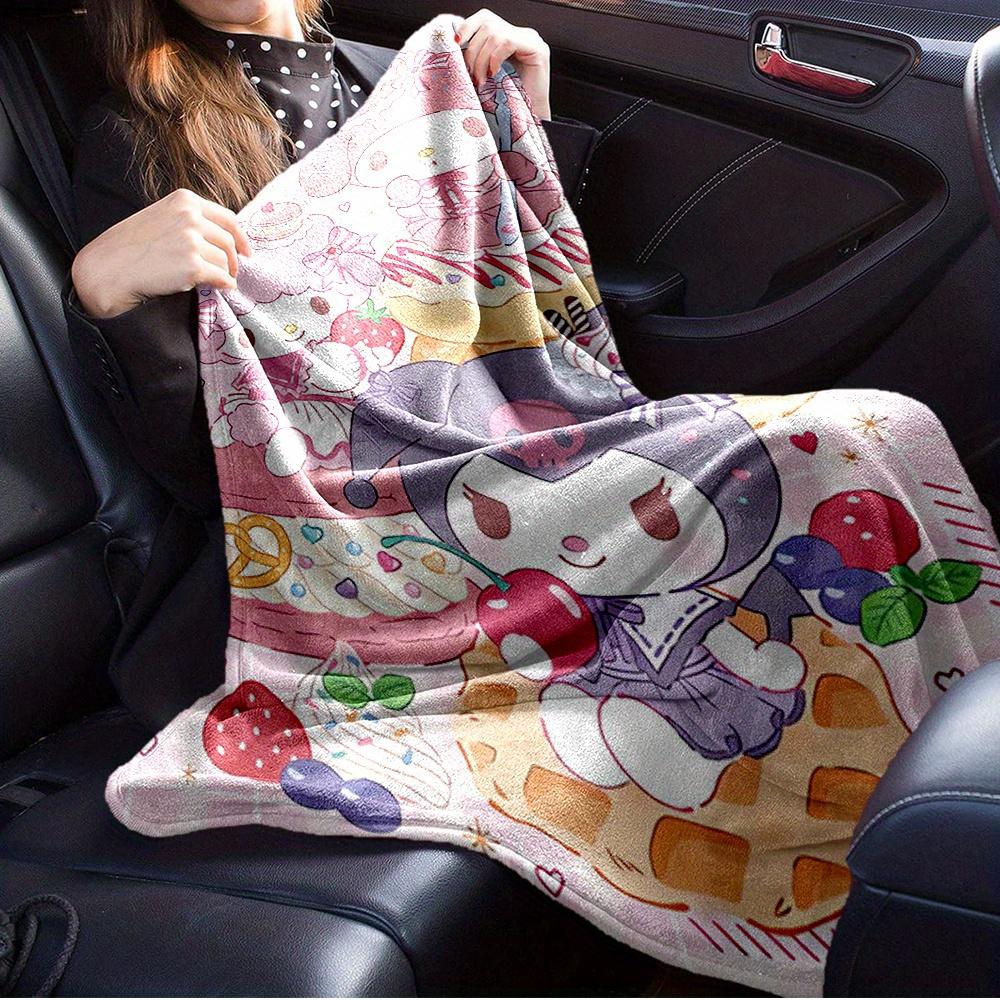1pc Flannel My Melody, Kuromi, Hello KittyThrow Blanket, Cartoon Truck Pattern Printed Blanket, Warm Cozy Soft Blanket For Couch Bed Sofa Ca