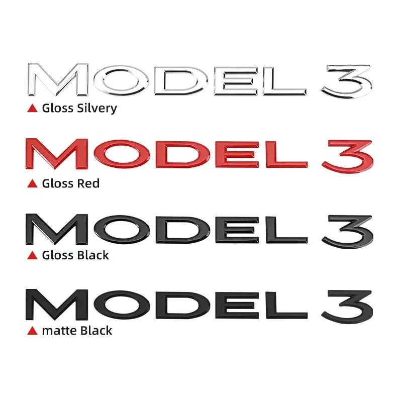 Car Sticker Tesla 3D ABS Chrome Rear Trunk Logo Emblem Badge Sticker Decal Accessory For Tesla Model 3 Y Accessories