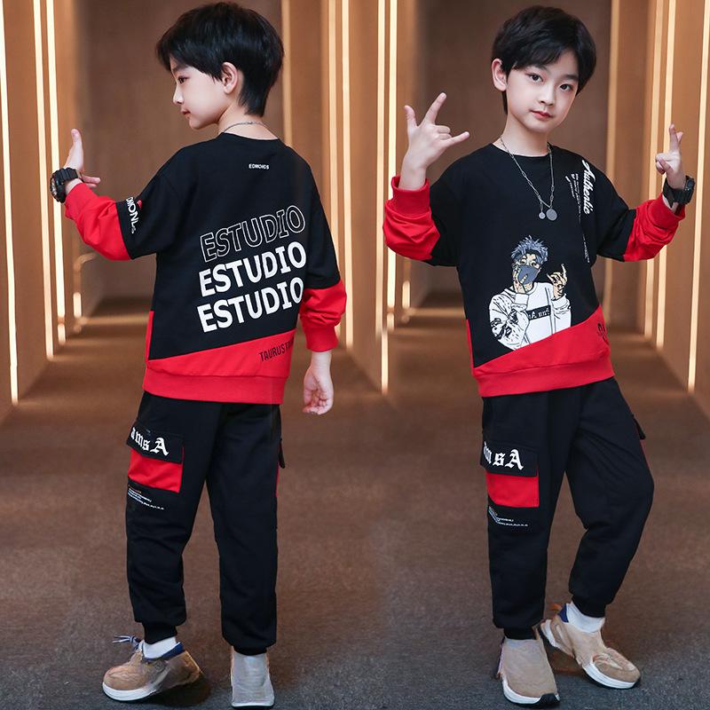 Детский спортивный костюм, весенне-осенние комплекты детской хлопковой одежды, спортивный костюм для мальчиков, пальто + брюки для мальчиков, спортивная одежда, студенческие брюки