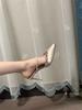 Two Wear Banquet Beige Thin Heel Bag Head Sandals 2025 Summer New French Satin Pointed Rhinestone High Heels