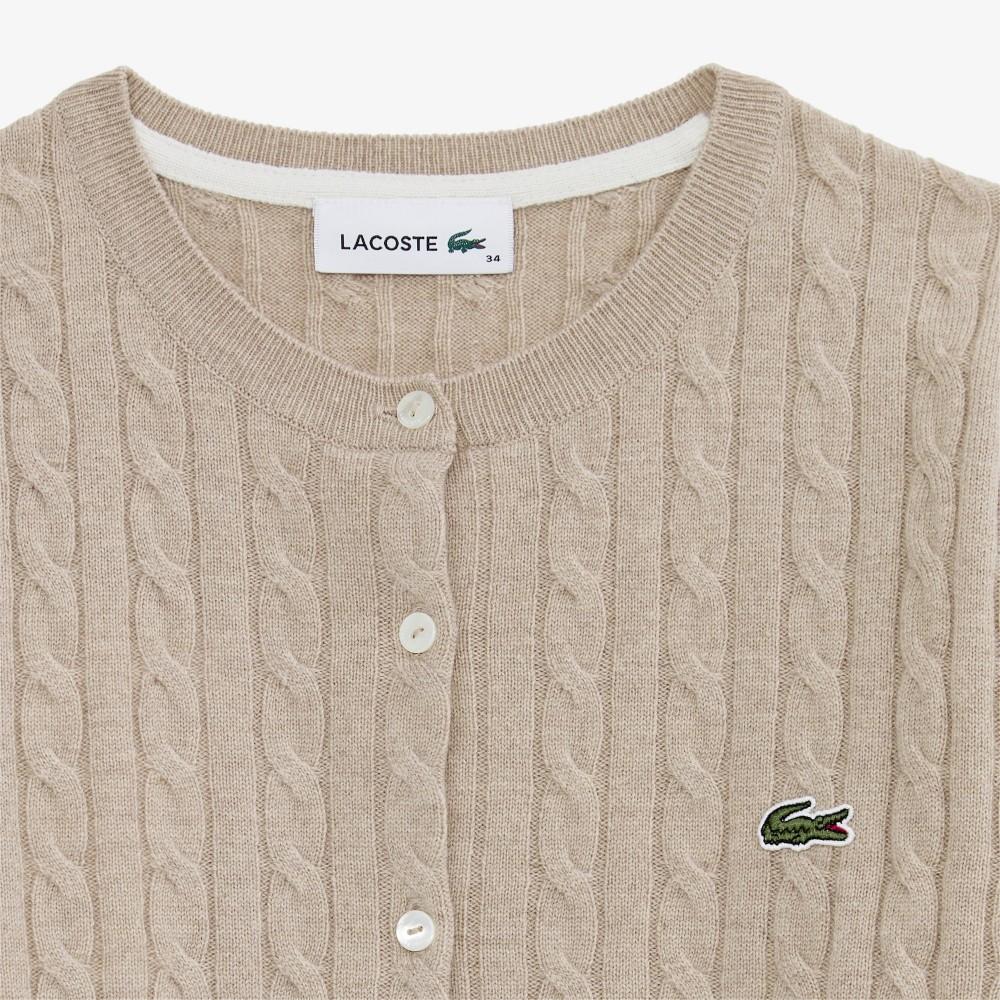 [lacoste] Women's Cable Crew Neck Cardigan AF092E-55N02S