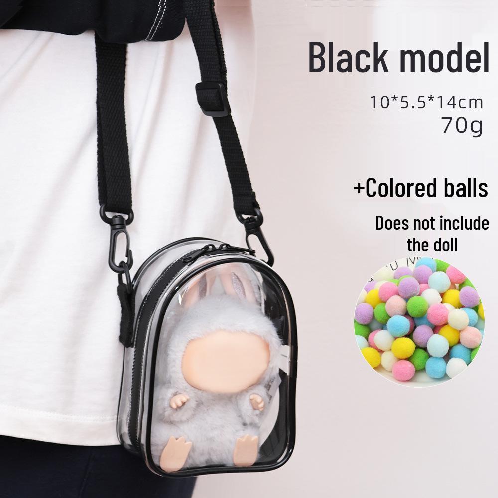 Labubu Sit Sit Party Второе поколение Прозрачная Ита Сумка-кроссбоди для коляски 14 см