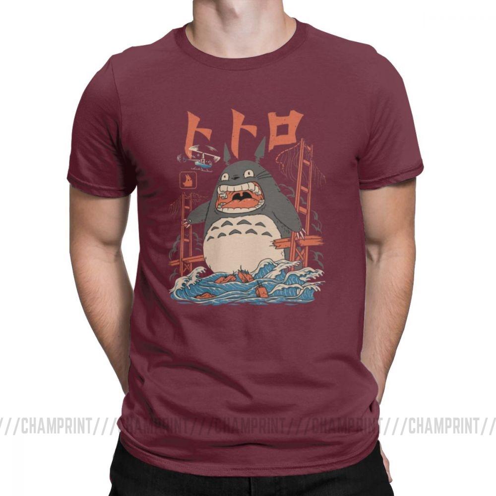 Novelty The Neighbor S Totoro Attack T Shirts Men Crewneck Cotton T Shirts Short Sleeve Tee