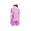 adidas Женская повседневная футболка Originals Adicolor в полоску с логотипом, с коротким рукавом, фиолетовая, IY7226