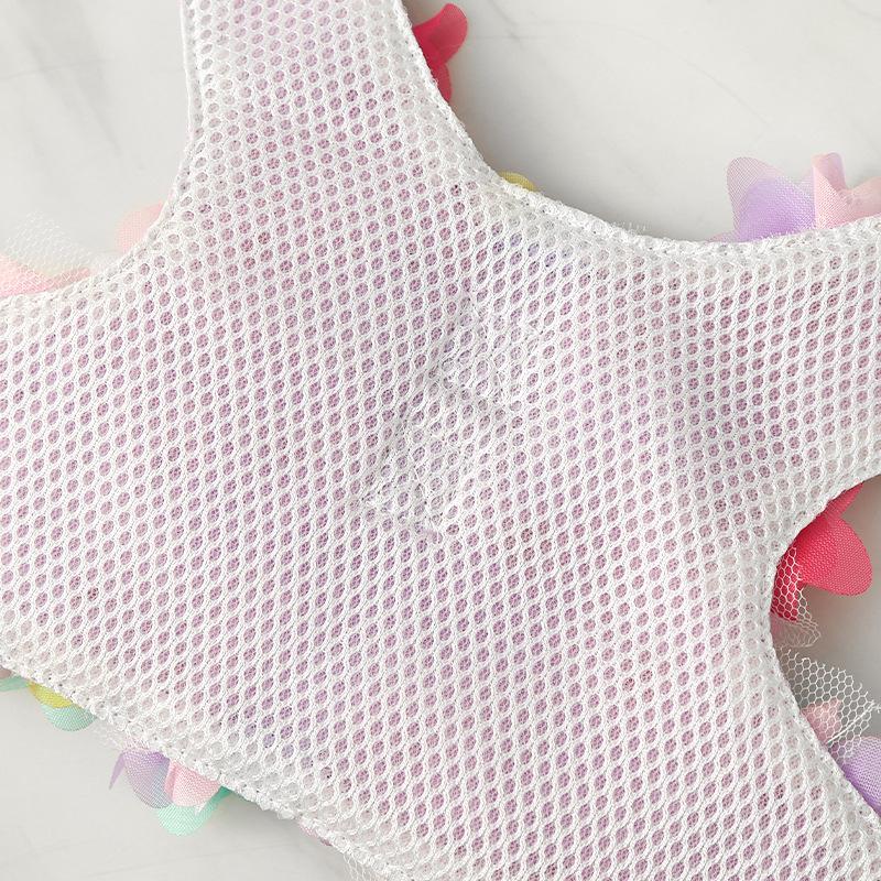 Маленькая и средняя собака, кошка, одежда для домашних животных, нагрудная шлейка, буксир с цветком, Тедди Бишон, поводок для прогулок, принадлежности для собак