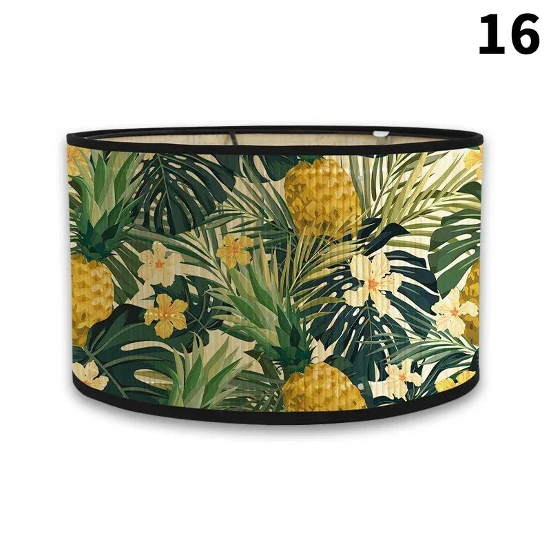 E27 Винтажные абажуры с цветочным принтом из бамбука ручной работы, чехол для лампы для бара, кафе, настенный светильник, люстра для домашнего декора