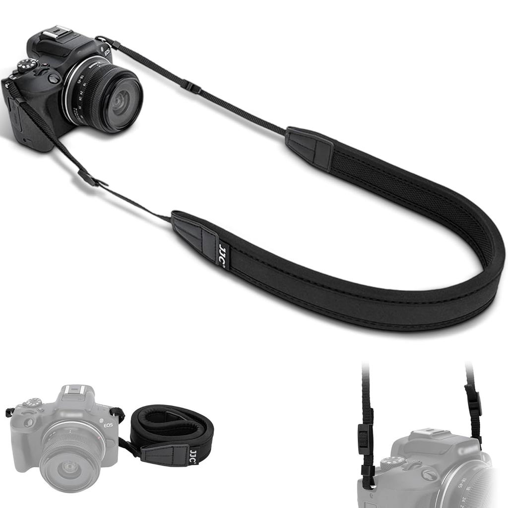JJC Slim Camera Neck Strap for Sony Fujifilm X Canon EOS PowerShot and Other Cameras with a Thin Significantly Reduces and Prevents Adjustable ZV-E10
