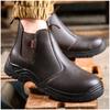Мужская мода стальной подносок рабочие защитные ботинки мягкая кожа рабочая обувь инструментальная безопасность челси ботильоны боты защитная обувь
