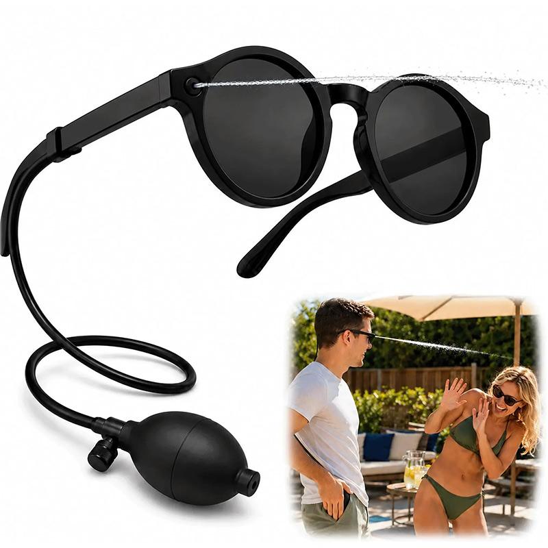 Refillable Hidden Squirt Glasses Funny Water Shooting Prank Sunglasses for Pool Beach Party Novelty Summer Gag Gift for Adults