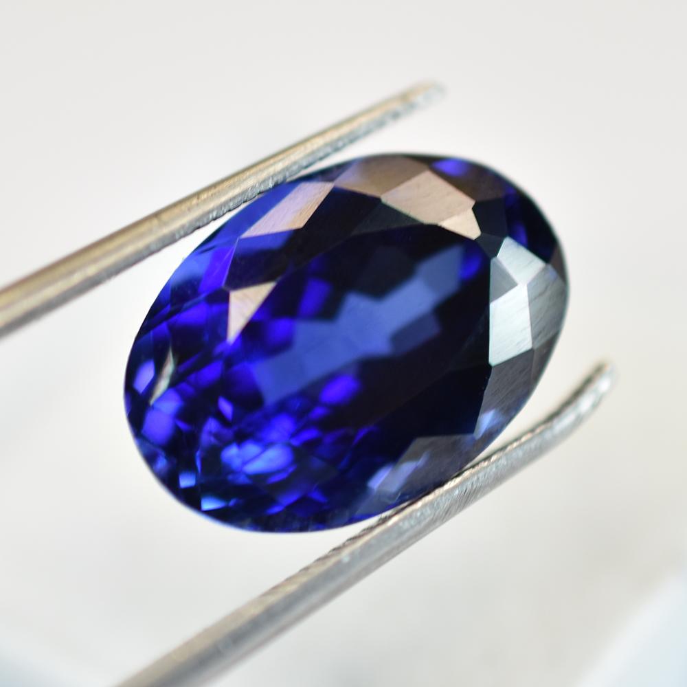 Natural Blue Tanzanite Loose Gemstone 11.25 ct Oval Cut for Jewelry Making and Gem Collections