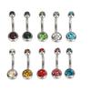10 шт. Кольца для пупка, цветные стразы, нержавеющая сталь, изогнутая штанга для пупка, пирсинг