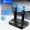 Док-станция для двух M.2 SSD, Type C USB 3.1 10 Гбит/с, M.2 NVME SATA NGFF, корпус для SSD с двумя протоколами, офлайн-клонирование, дубликатор жестких дисков