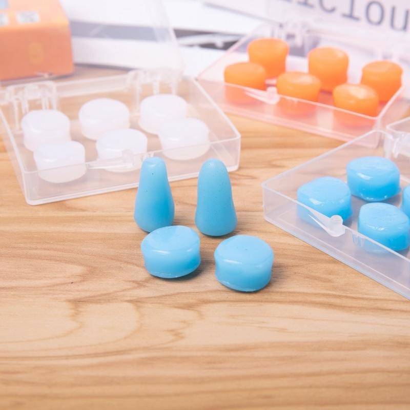 6Pcs/Box Silicone Mud Children Adults Sleep Earplugs Sound Insulation Noise Reduction Anti-Noise Swimming Waterproof Earplugs