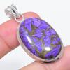 Natural Copper Charoite Gemstone 925 Sterling Silver Jewelry Pendant 1.97" Z3b02