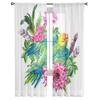 Тропические винтажные розовые цветы зеленый попугай прозрачные шторы для гостиной тюль оконная занавеска спальня кухня вуаль шторы