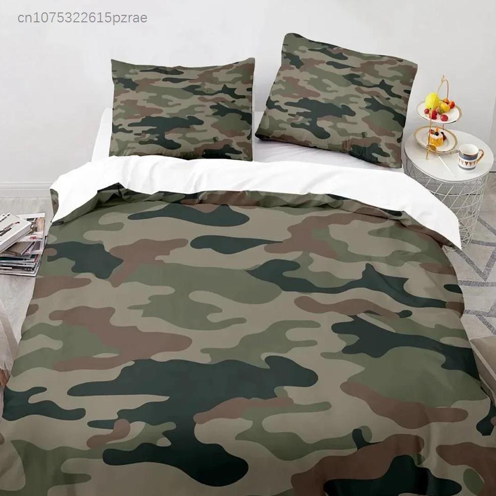 Modern Camouflage Fashion Green Camo Bedding Set Bedroom Soft Modern Bedspreads Comefortable Duvet Cover Quilt Cover Pillowcase