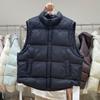 Жилет женский пуховый 2024 зима новый воротник-стойка универсальный свободный жилет однотонный женский жилет