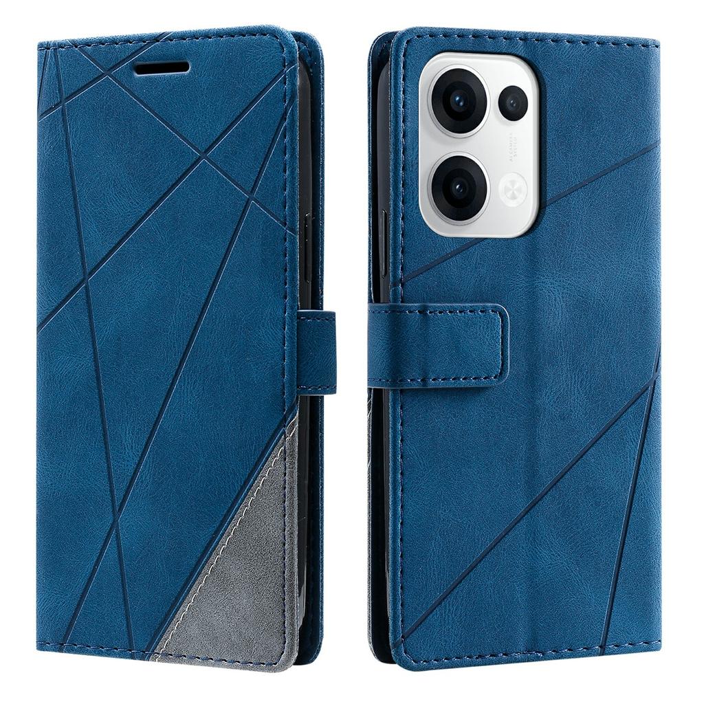 Для Oppo Reno13 5G (Глобальный) Чехол с тиснеными линиями, кошелек из искусственной кожи внахлест, чехол для телефона