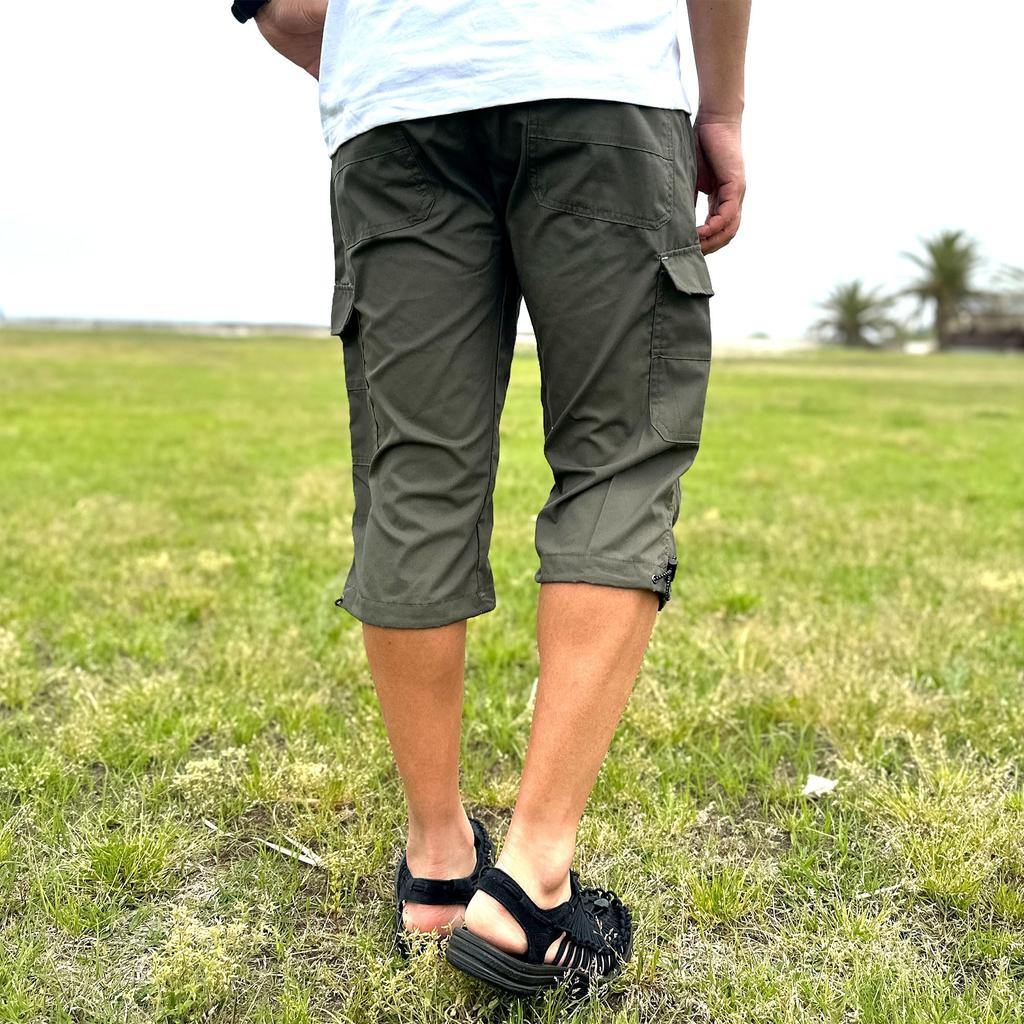 OUTDOOR PRODUCTS Men's Cropped Cargo Pants, 3/4 Length, Moisture-Wicking, Quick-Drying, Available In M, L, and LL (M, Khaki)