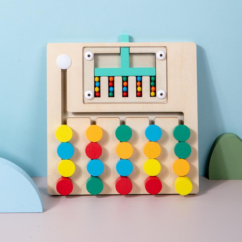 Double-Sided Four-Color Logic Board - Montessori Educational Toy for 2-3 Year Olds