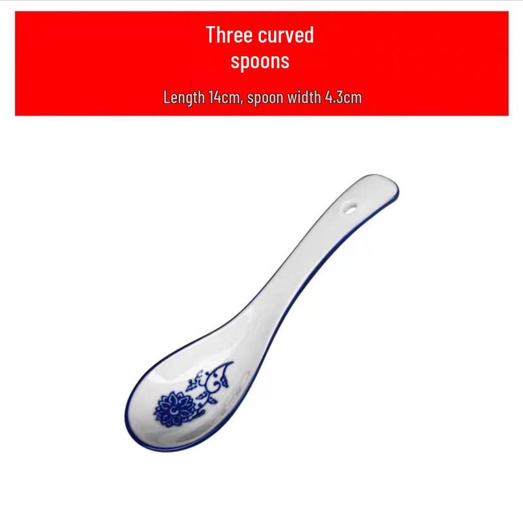 Ретро сине-белый фарфоровый набор посуды: Чайная чашка, Миска для риса, Тарелка, Суповая ложка