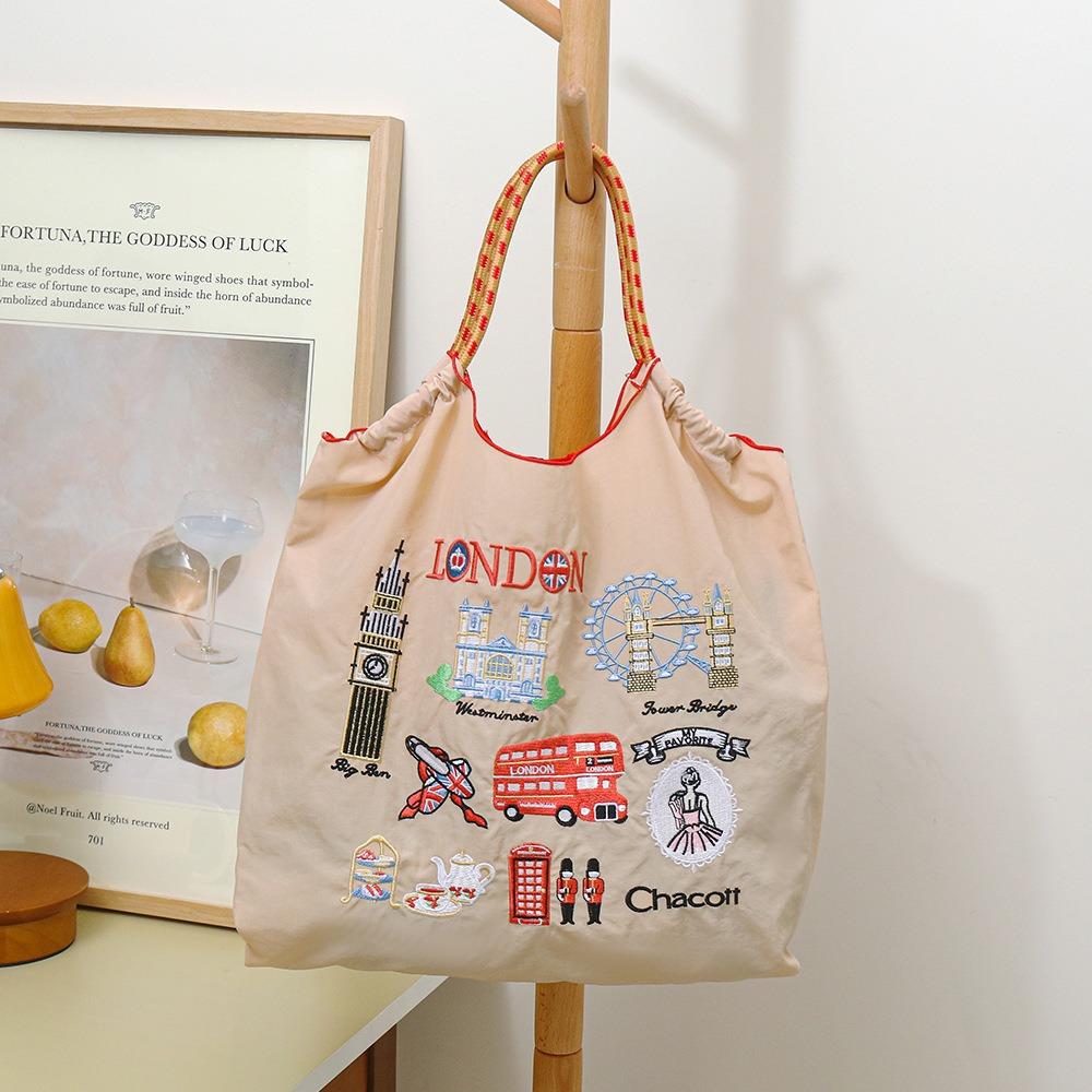 Embroidery Shopping Bag Women'S Fashion Niche Large Capacity Shoulder Bag Tide