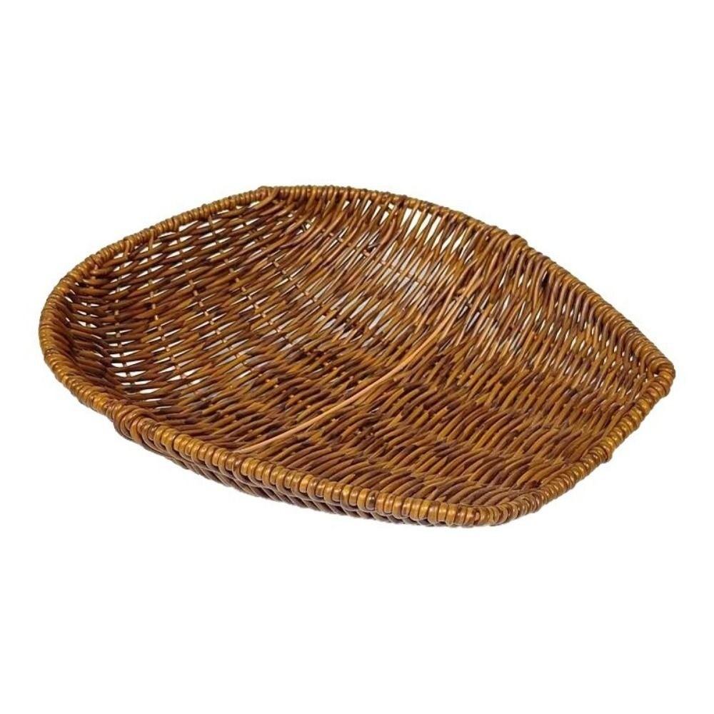 Plastic Imitation Rattan Wicker 3 Sizes Fork Spoon Basket Restaurant Serving Tabletop Display
