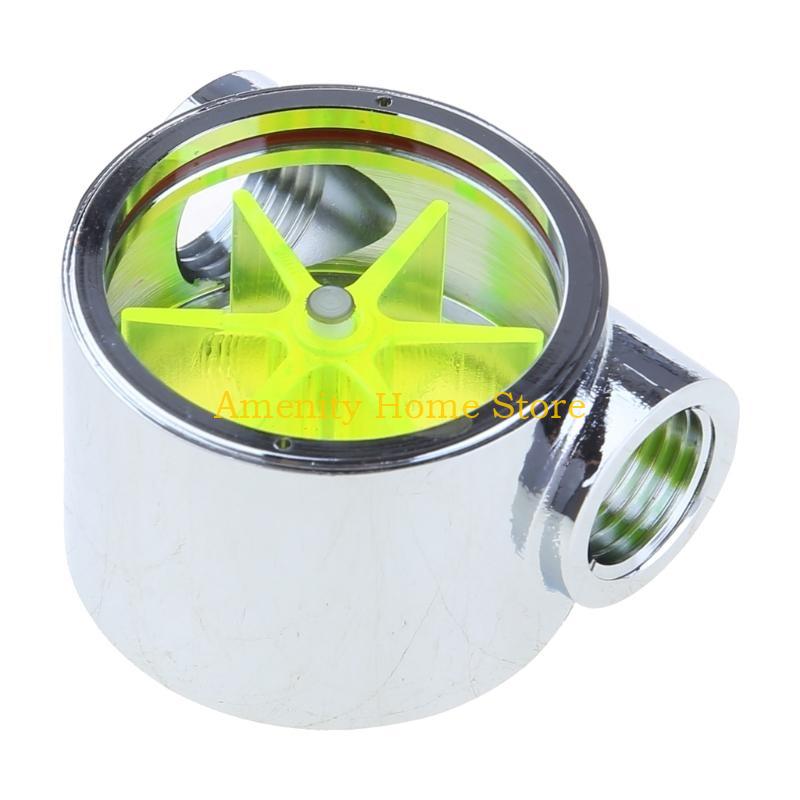 F26C Flow Meter Indicator G1/4" Thread Port Female to Female Flow Meter Indicator for PC Water Cooling 5 Impellers 12.9mm