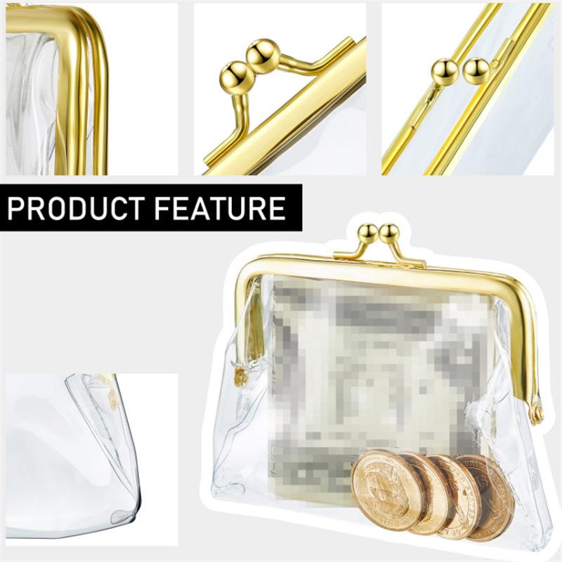 Мини-мешочки для денег Карта автобуса Зажим-«железный рот» Держатель для кредитных ID-карт Маленький Прозрачный кошелек для монет Кошелек для мелочи