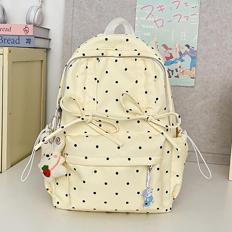 School Bag Schoolbag Ins Wind Public High Value Polka Dot Korean Girl Light First Big Travel Backpack