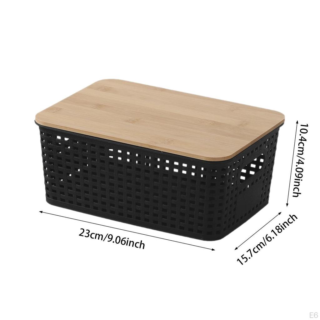Storage Basket Weave Box Multipurpose Portable for Organizing Container Kitchen Cabinet
