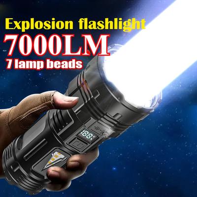 Мощный фонарик с 7 светодиодами Супер ручной фонарь с COB боковым светом Кемпинговый фонарь USB Перезаряжаемый уличный фонарь