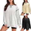 Womens Oversized  Crewneck Sweatshirts Long Sleeve Color Block Tee Shirts Casual Tops