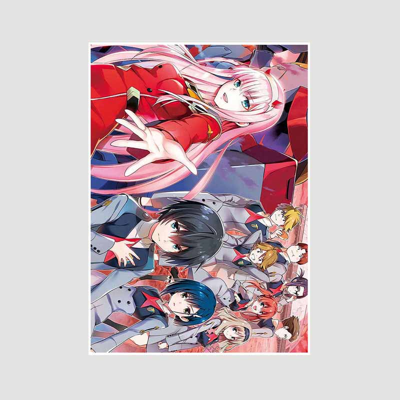 Белая книга Аниме Плакаты Художественная живопись Классика Аниме Darling in The Franxx Плакат Домашний декор Фреска Гостиная Украшения Принты Картины Подарки