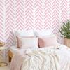 VEELIKE Easy-Stick Wallpaper Stickers, Pink Herringbone Pattern, White, Peelable Wallpaper, Wall Stickers, Waterproof, Heat-Resistant, Thick, Opaque P