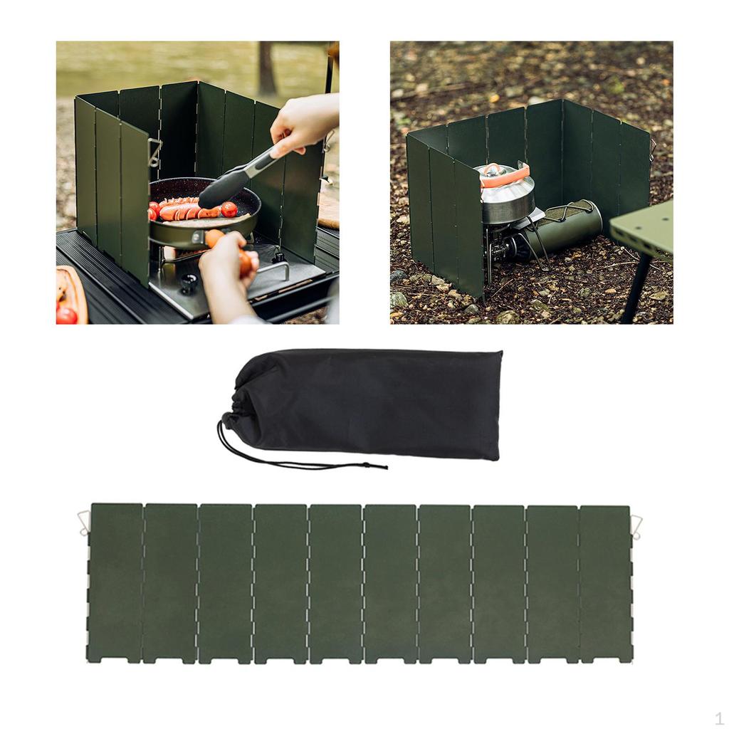 Ветровое стекло для печи для кемпинга. Складное лобовое стекло. Компактная ветрозащитная печь с 10 пластинами.