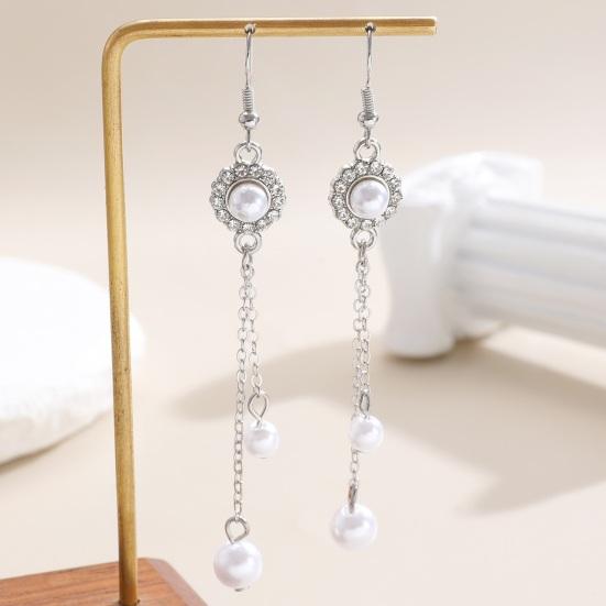 3Pcs/Set Women Jewelry Set Rhinestones Inlaid Imitation Pearls Charm Necklace Drop Earrings Bracelet Set Dating Commuting Jewelry