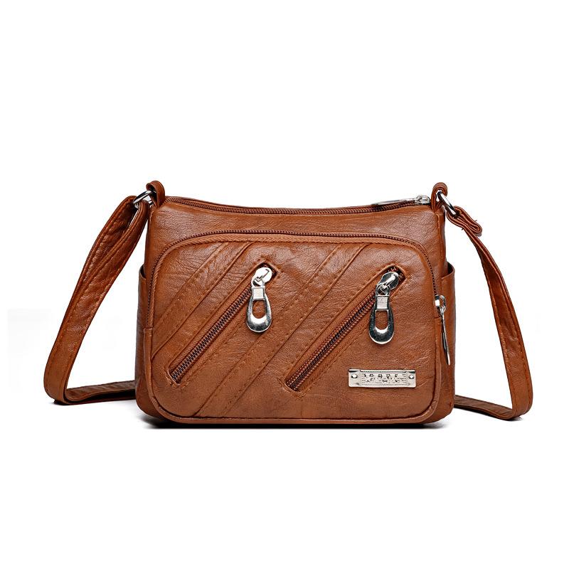 Маленькая квадратная сумка, многослойная женская сумка, ретро, большая вместимость, темперамент, простая сумка через плечо, повседневная сумка через плечо