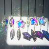1/6Pcs Faux Crystal Star Suncatcher Decoration Indoor Outdoor Garden Window Wall Hanging Rainbow Maker Clear Five-pointed Star Ornament