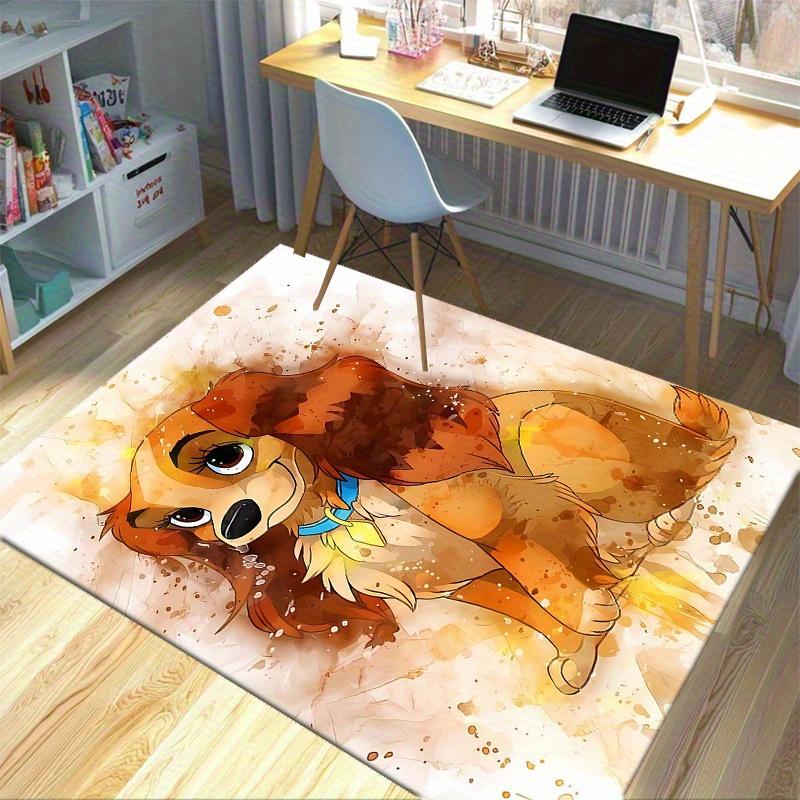1pc,"Home Decor Rug, Office Carpet, Chair Pad, Outdoor Mat, Gift Idea - Vibrant Watercolor Dog Design"L025