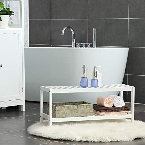 Натуральная бамбуковая 2-ярусная подставка для обуви, полка для обуви Растения Книги, для гостиной для спальни ванная комната, 70 x 26 x 33 см, би