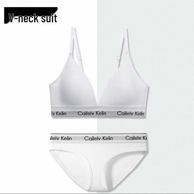 Комплект хлопкового нижнего белья Дженни Стайл с треугольными чашками - Спортивный, Универсальный, Удобный повседневный комплект бюстгальтера