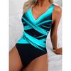 Women's One-Piece Swimsuit | Turquoise Gradient, Cross Front, Thick Adjustable Straps, High Elasticity Fabric | Beach, Pool, Casual Wear